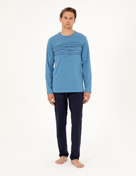 Mavi Uzunkol Pijama Takımı - 50306732015
