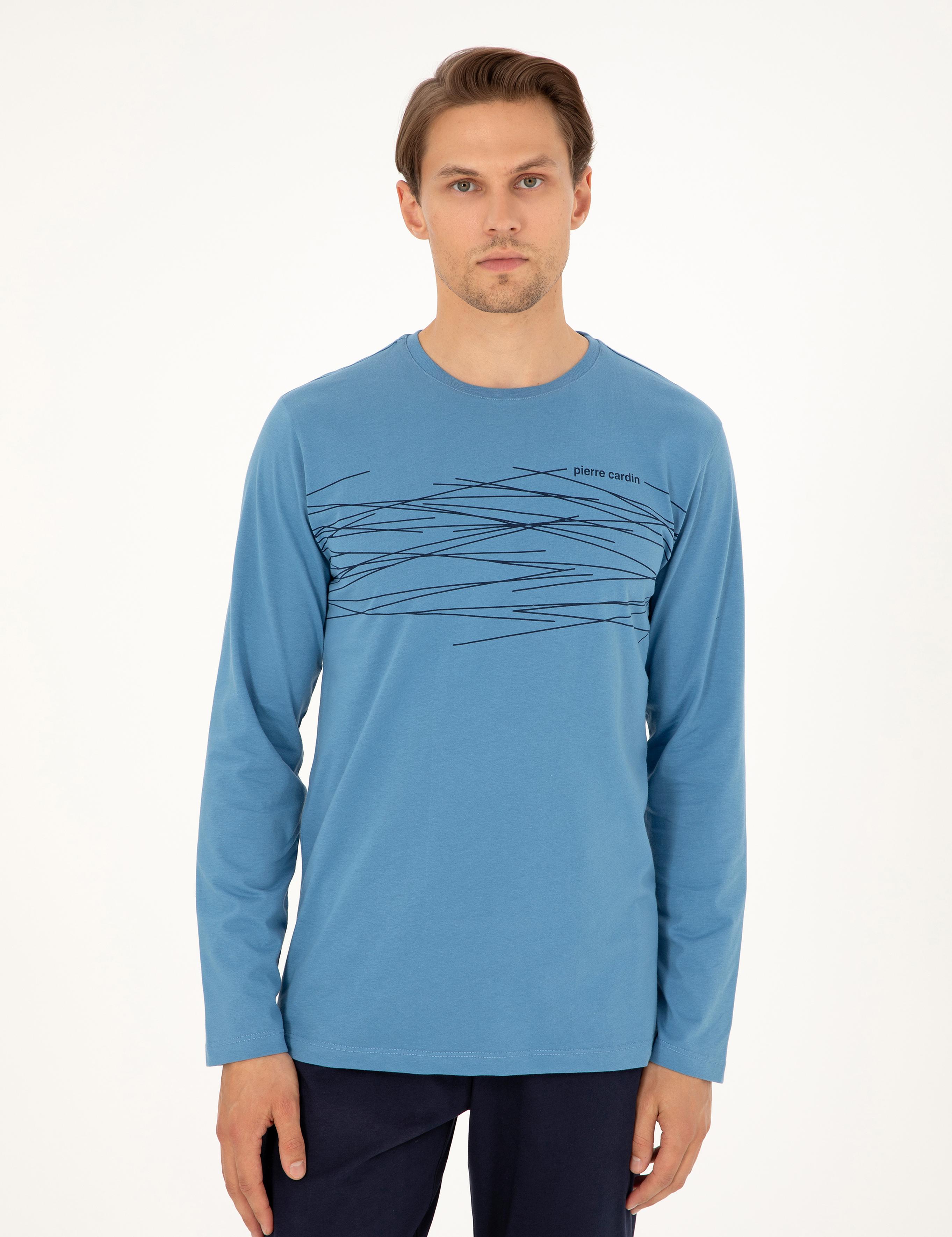 Mavi Uzunkol Pijama Takımı