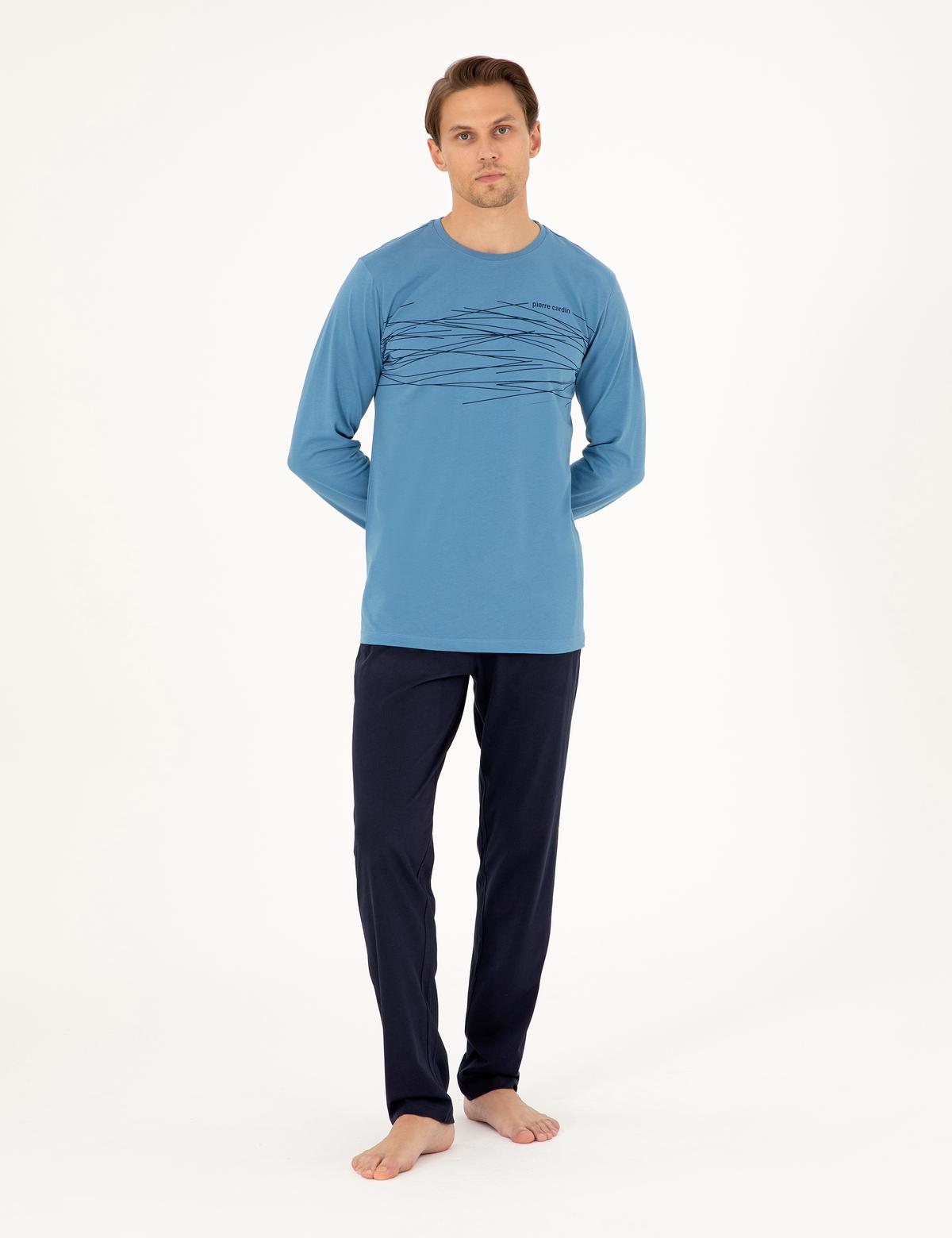 Mavi Uzunkol Pijama Takımı - 50306732015