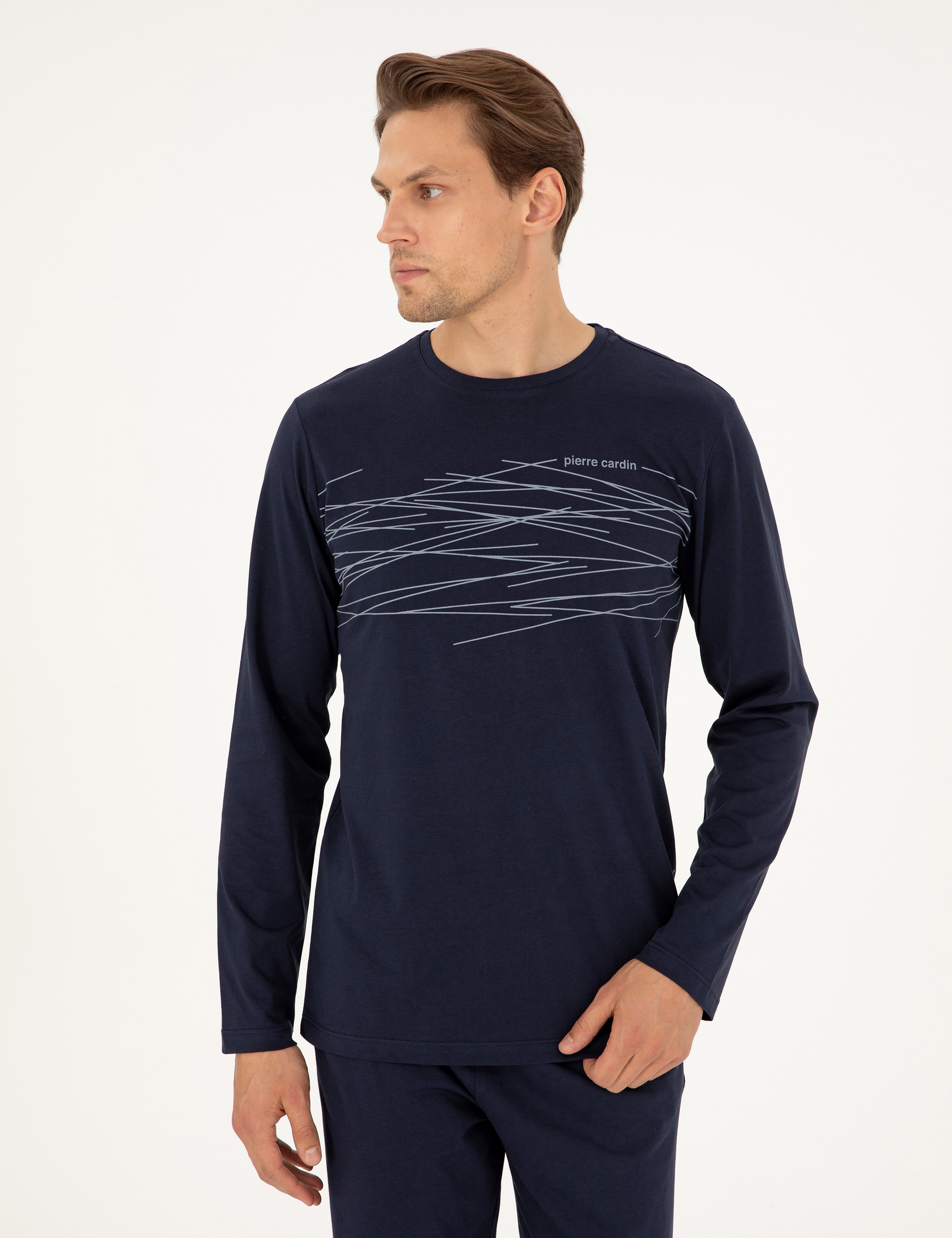 Lacivert Uzunkol Pijama Takımı - Image 3