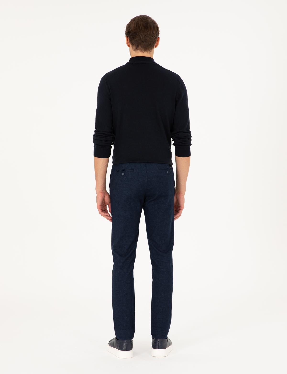 Lacivert Slim Fit Kanvas Pantolon - 50292346178