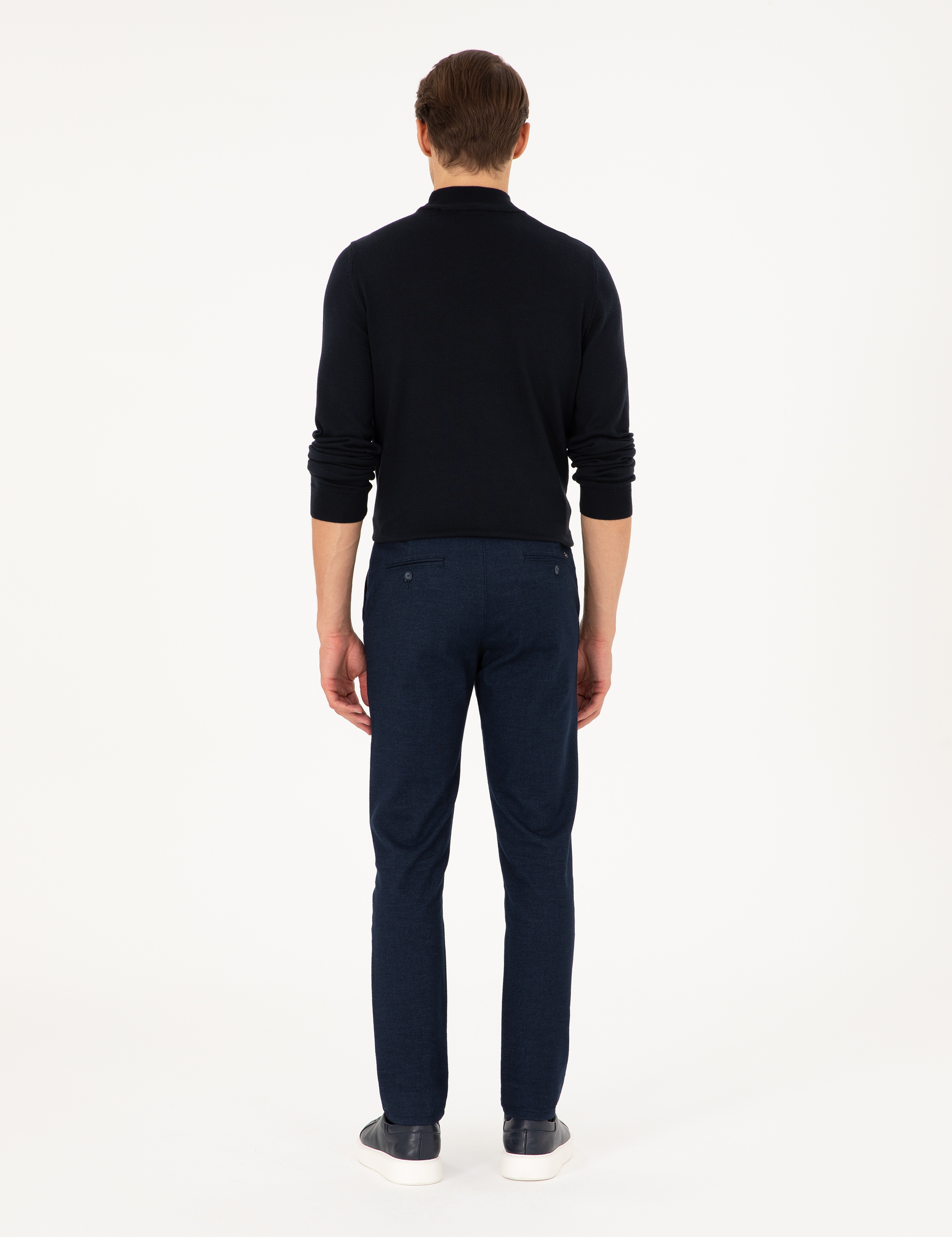 Lacivert Slim Fit Kanvas Pantolon - Image 4