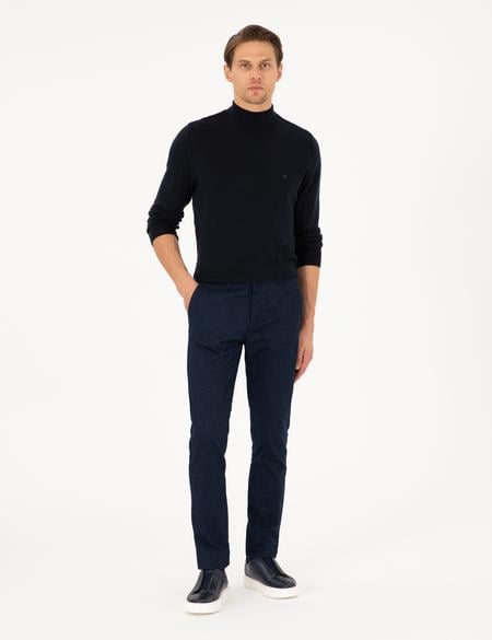 Lacivert Slim Fit Kanvas Pantolon - 50292346178