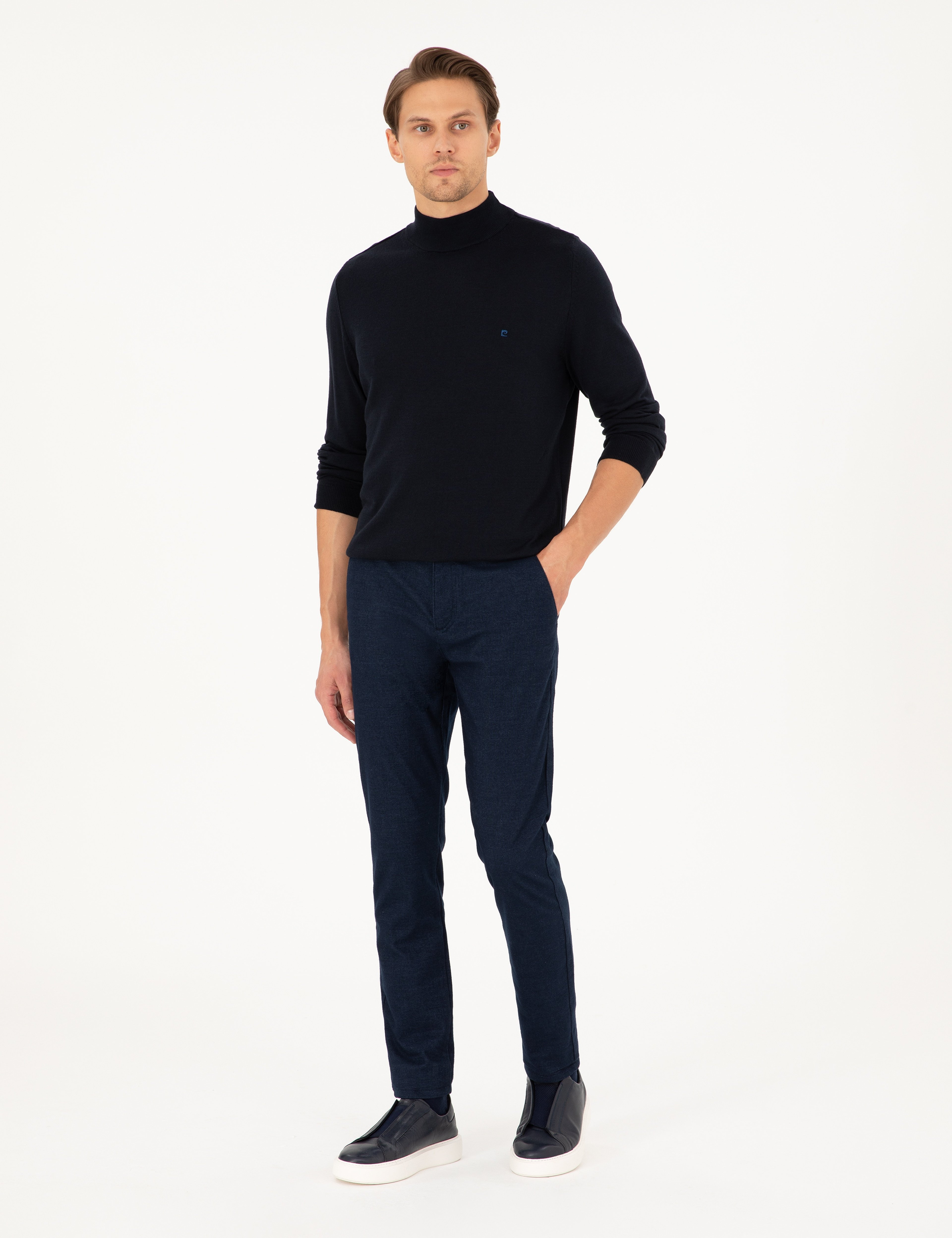 Lacivert Slim Fit Kanvas Pantolon - Image 3