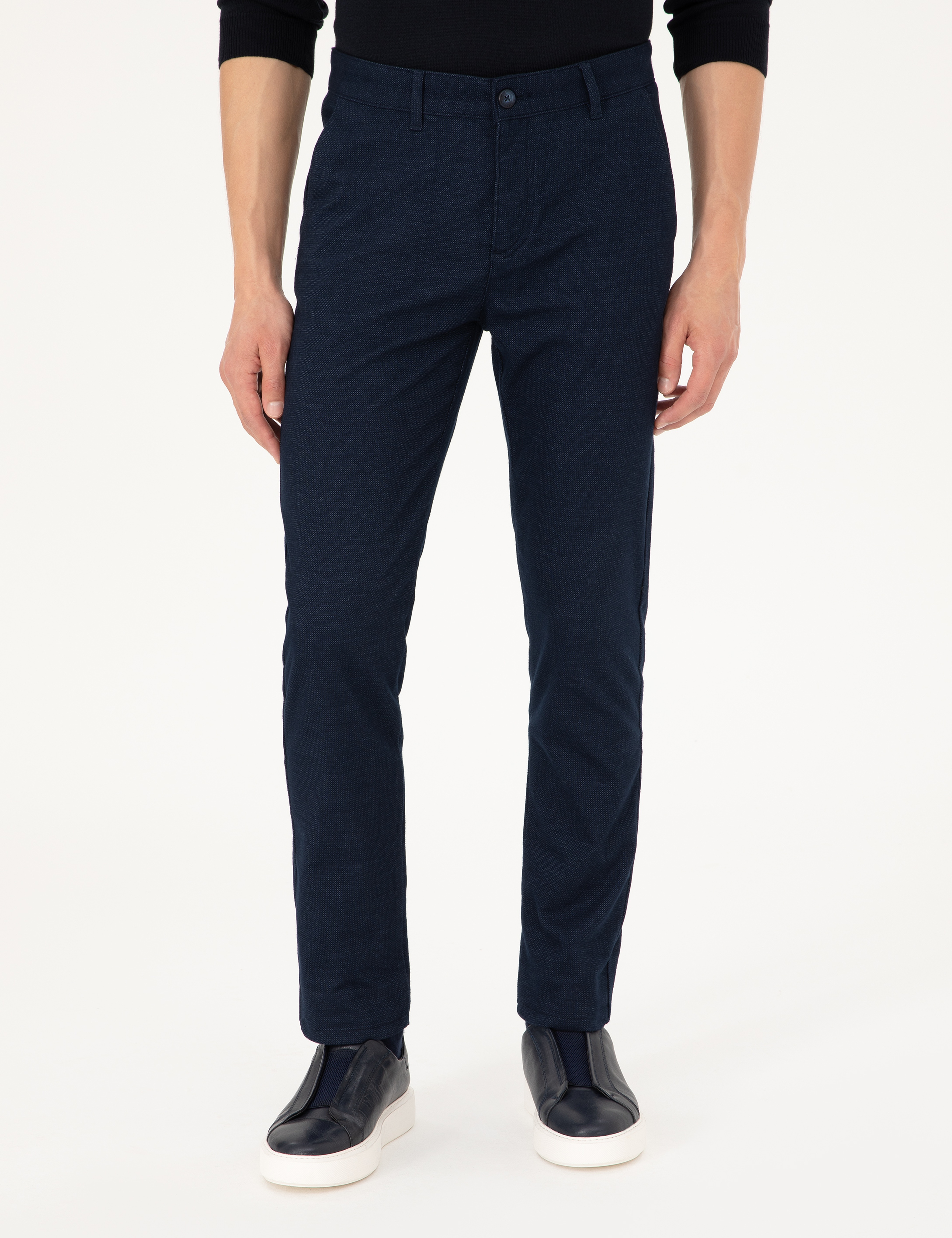 Lacivert Slim Fit Kanvas Pantolon - Image 2