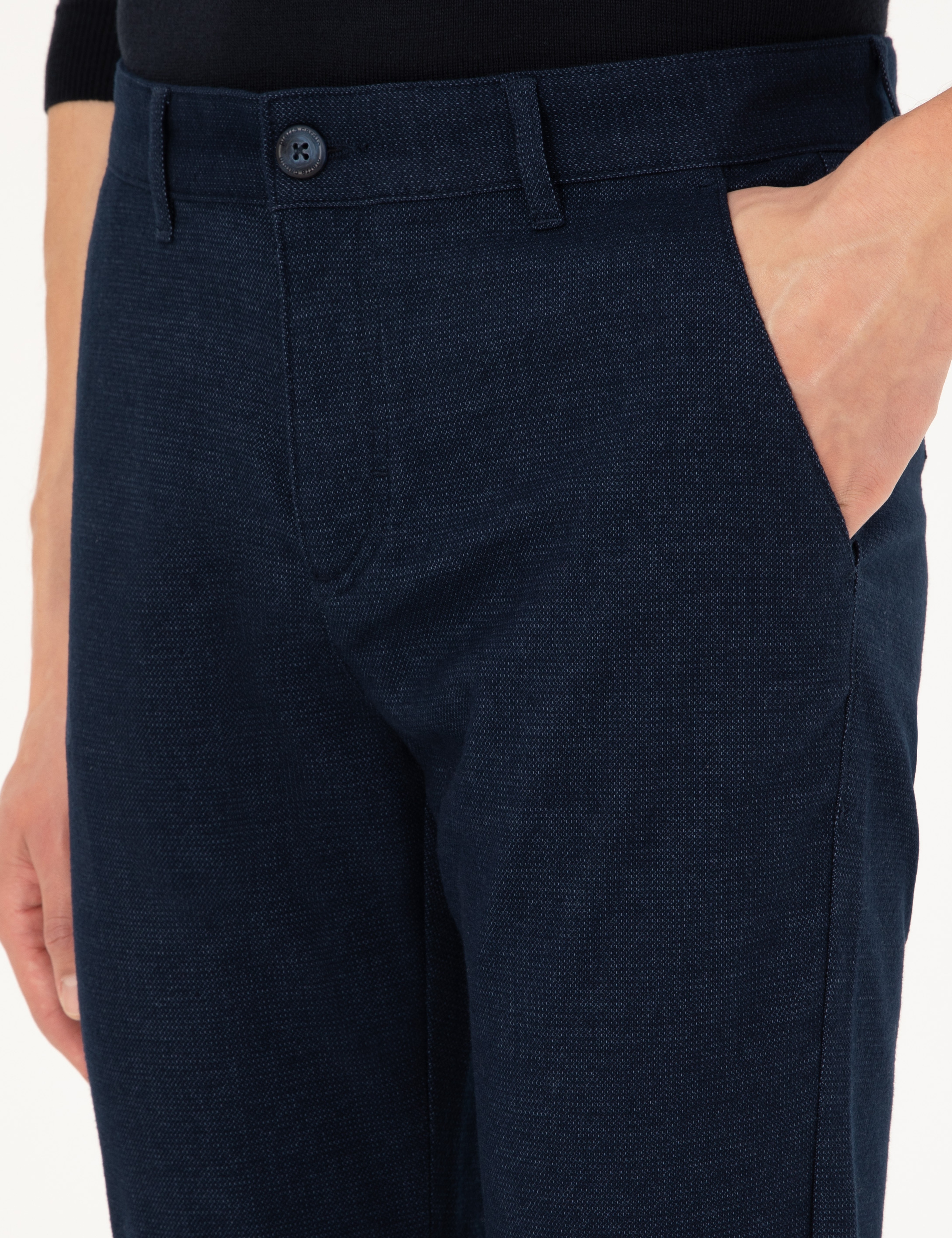 Lacivert Slim Fit Kanvas Pantolon - Image 5