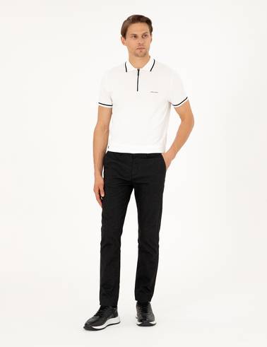 Siyah Slim Fit Kanvas Pantolon
