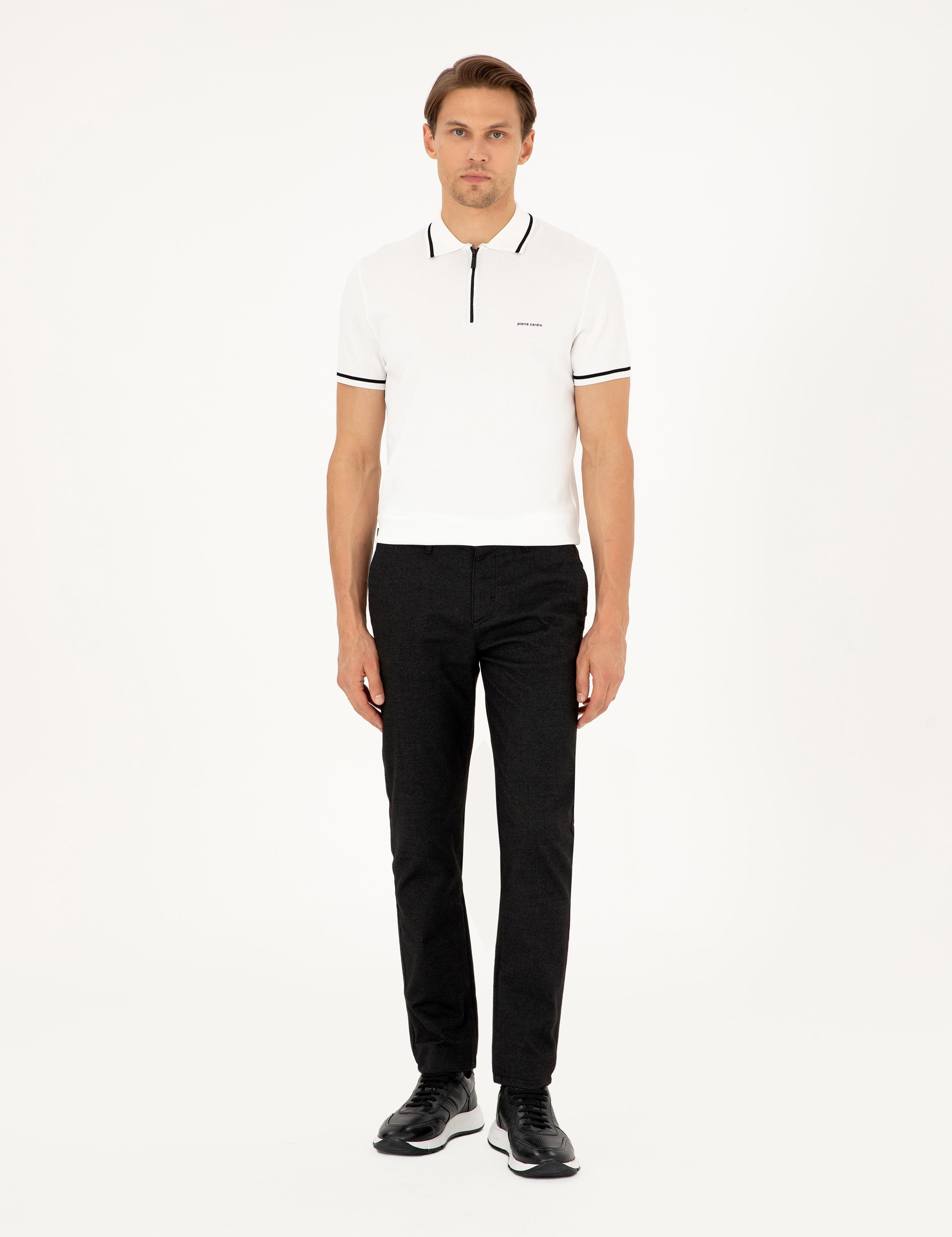 Siyah Slim Fit Kanvas Pantolon