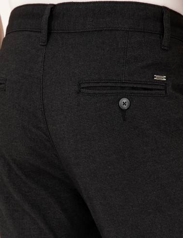 Siyah Slim Fit Kanvas Pantolon
