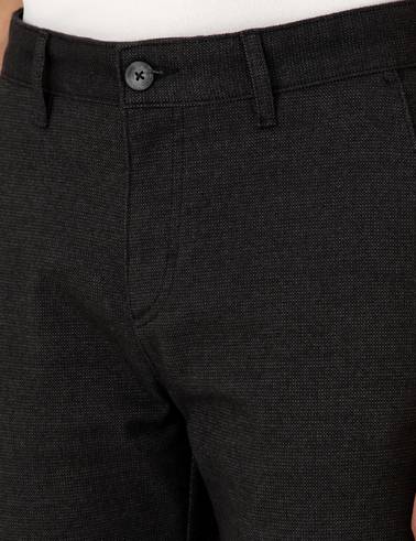 Siyah Slim Fit Kanvas Pantolon
