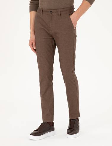 Kahverengi Slim Fit Kanvas Pantolon