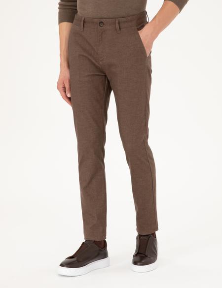Kahverengi Slim Fit Kanvas Pantolon - 50292346123