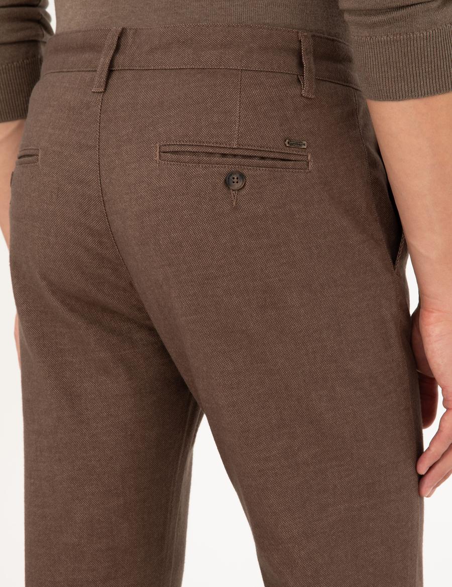 Kahverengi Slim Fit Kanvas Pantolon