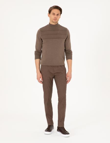 Kahverengi Slim Fit Kanvas Pantolon - 50292346123