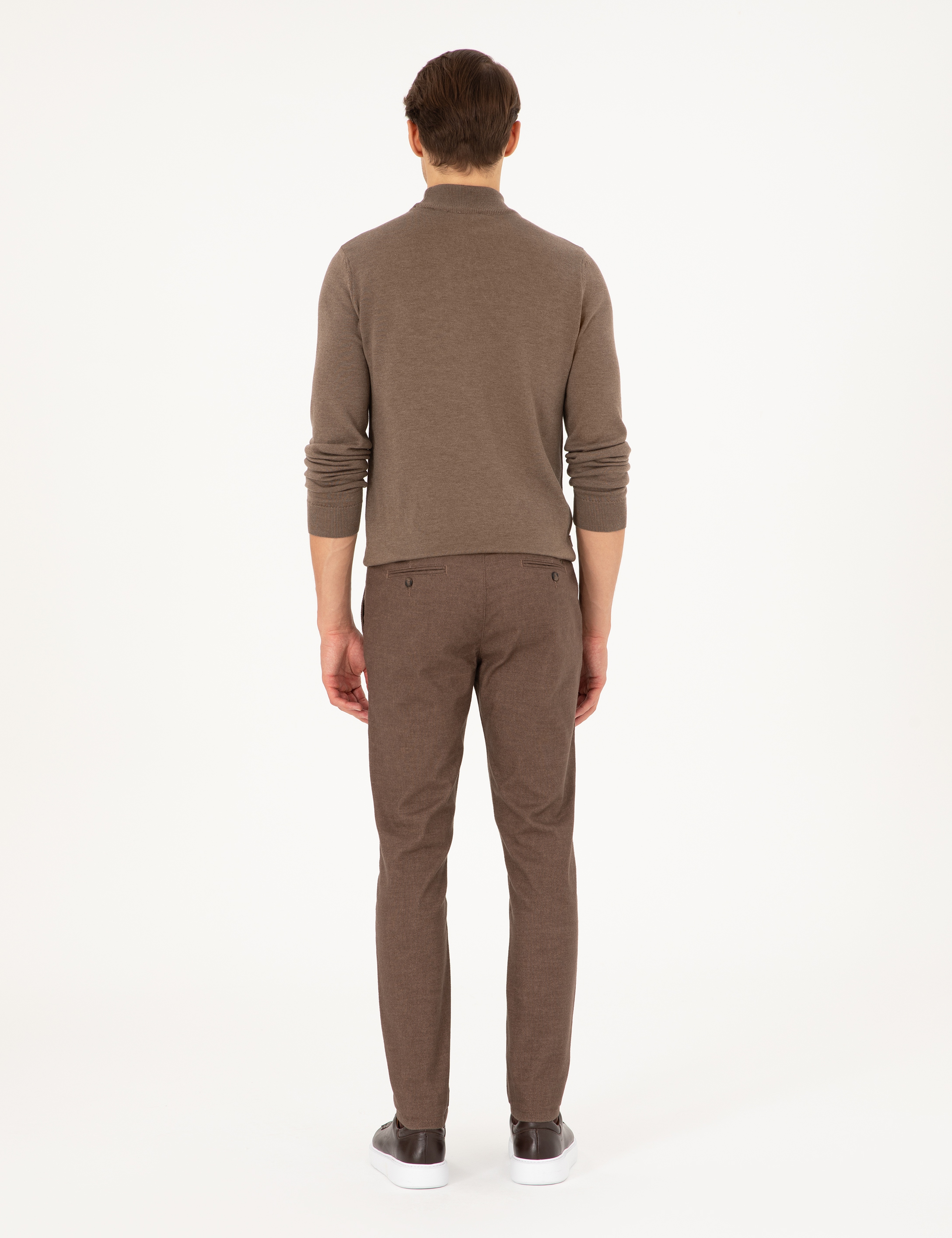 Kahverengi Slim Fit Kanvas Pantolon
