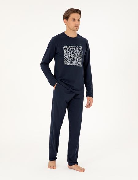 Lacivert Uzunkol Pijama Takımı - 50306724003