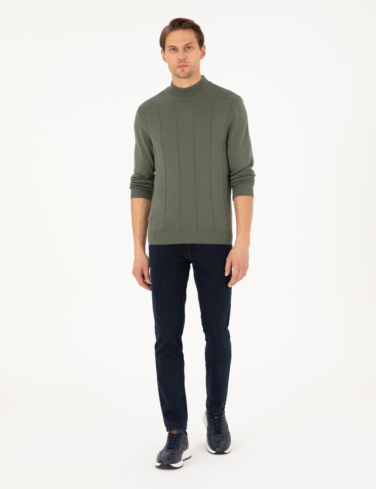 Duman Slim Fit Yarım Balıkçı Yaka Triko Kazak - 50300460067