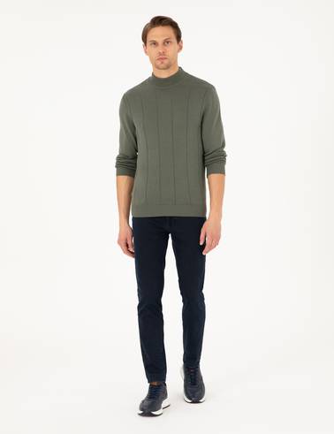 Duman Slim Fit Yarım Balıkçı Yaka Triko Kazak