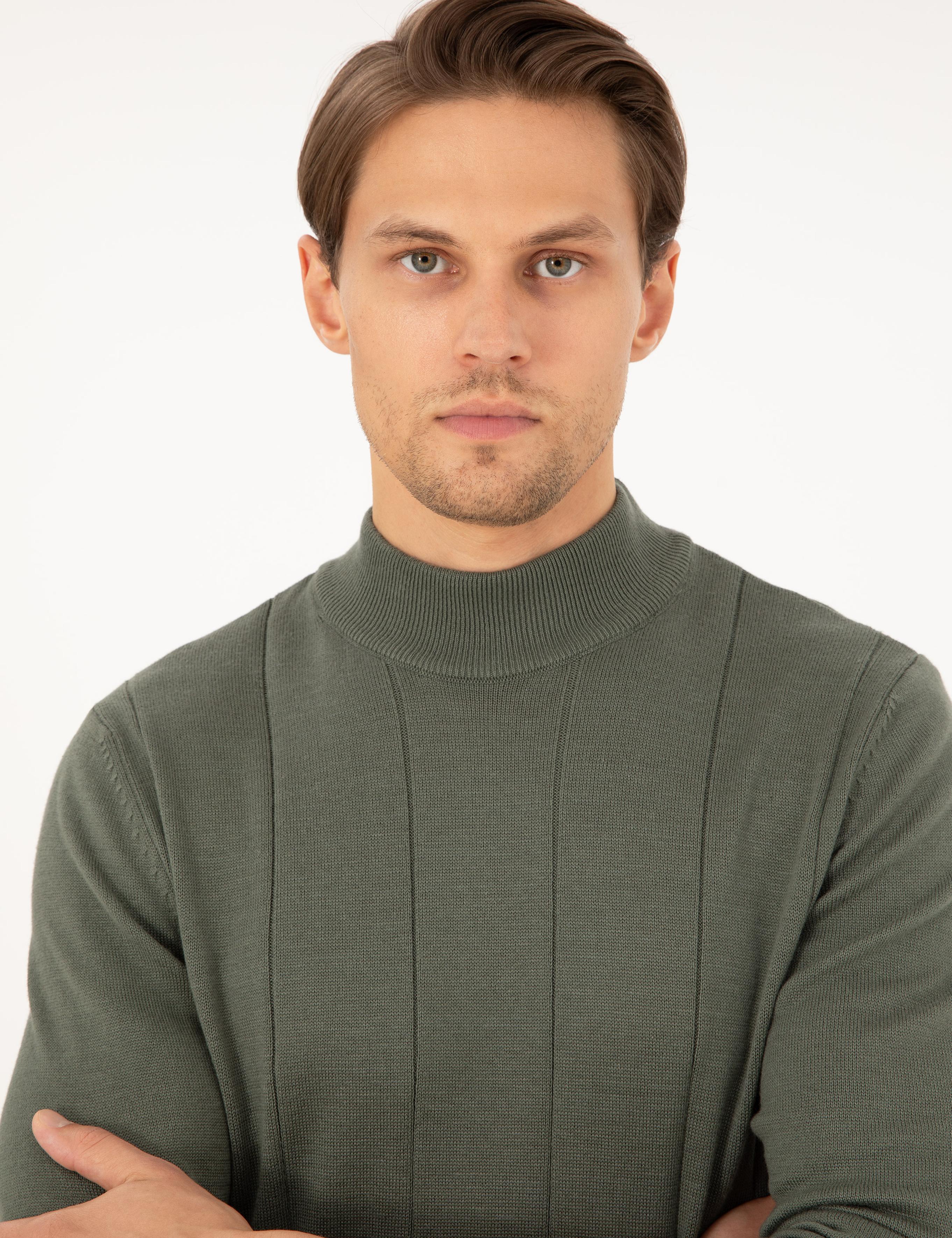 Duman Slim Fit Yarım Balıkçı Yaka Triko Kazak