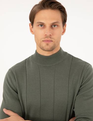 Duman Slim Fit Yarım Balıkçı Yaka Triko Kazak