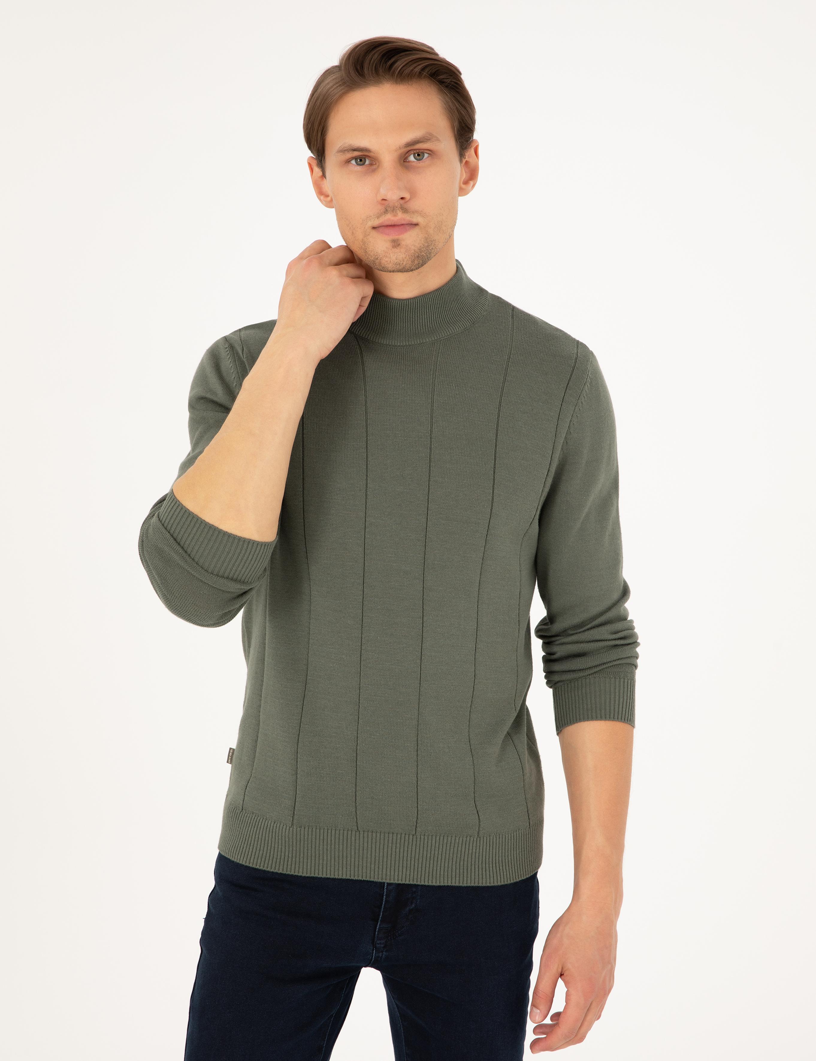 Duman Slim Fit Yarım Balıkçı Yaka Triko Kazak