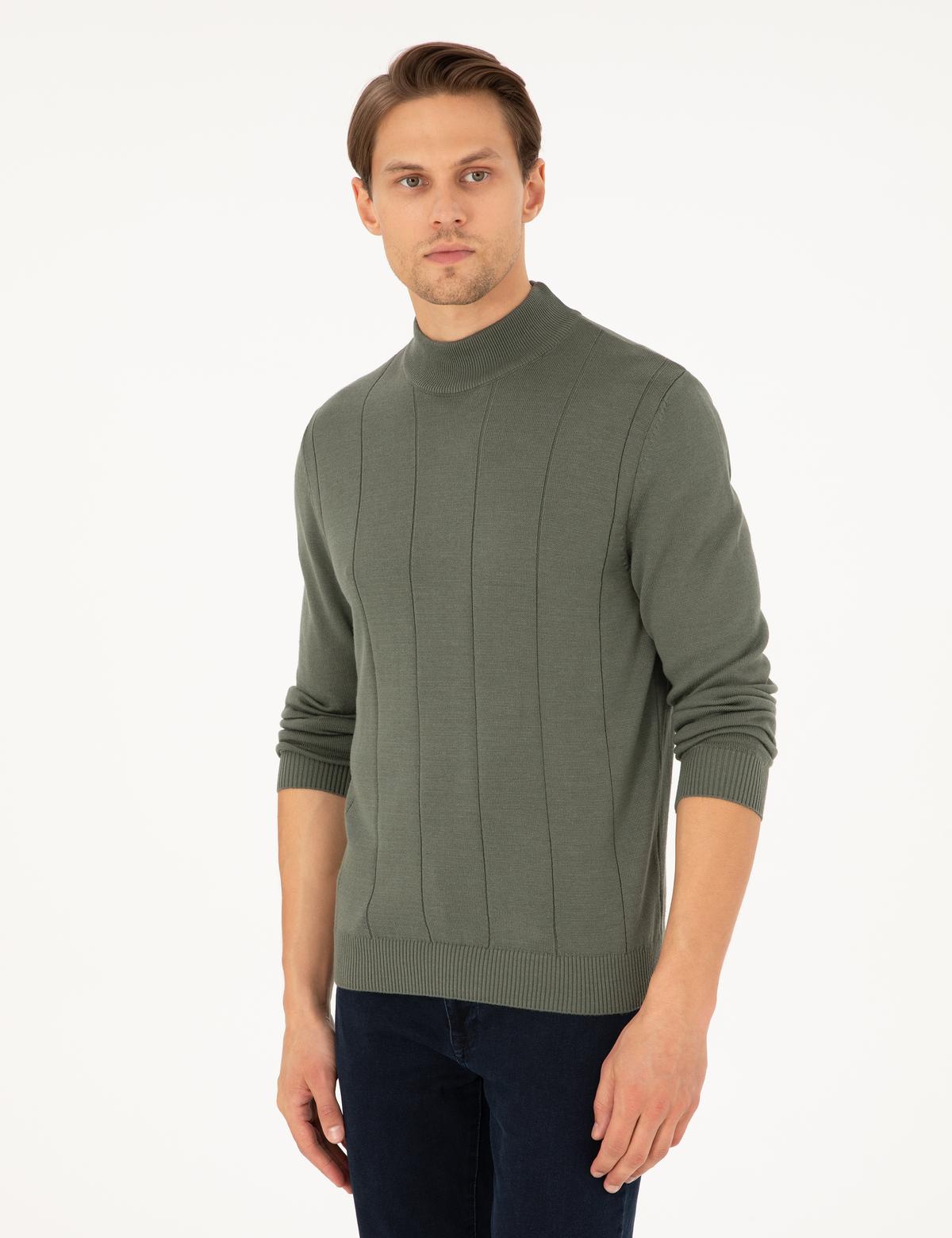 Duman Slim Fit Yarım Balıkçı Yaka Triko Kazak