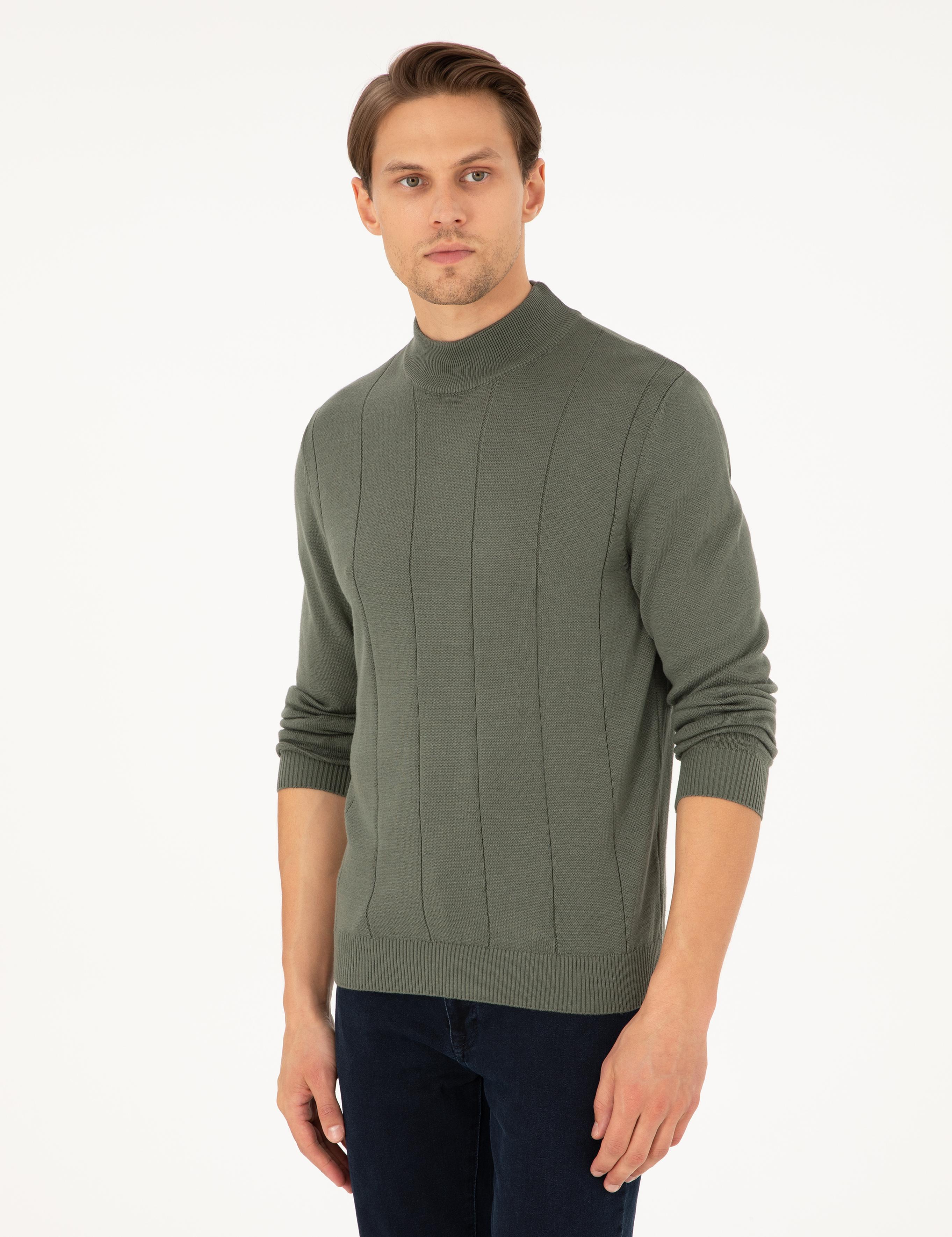 Duman Slim Fit Yarım Balıkçı Yaka Triko Kazak