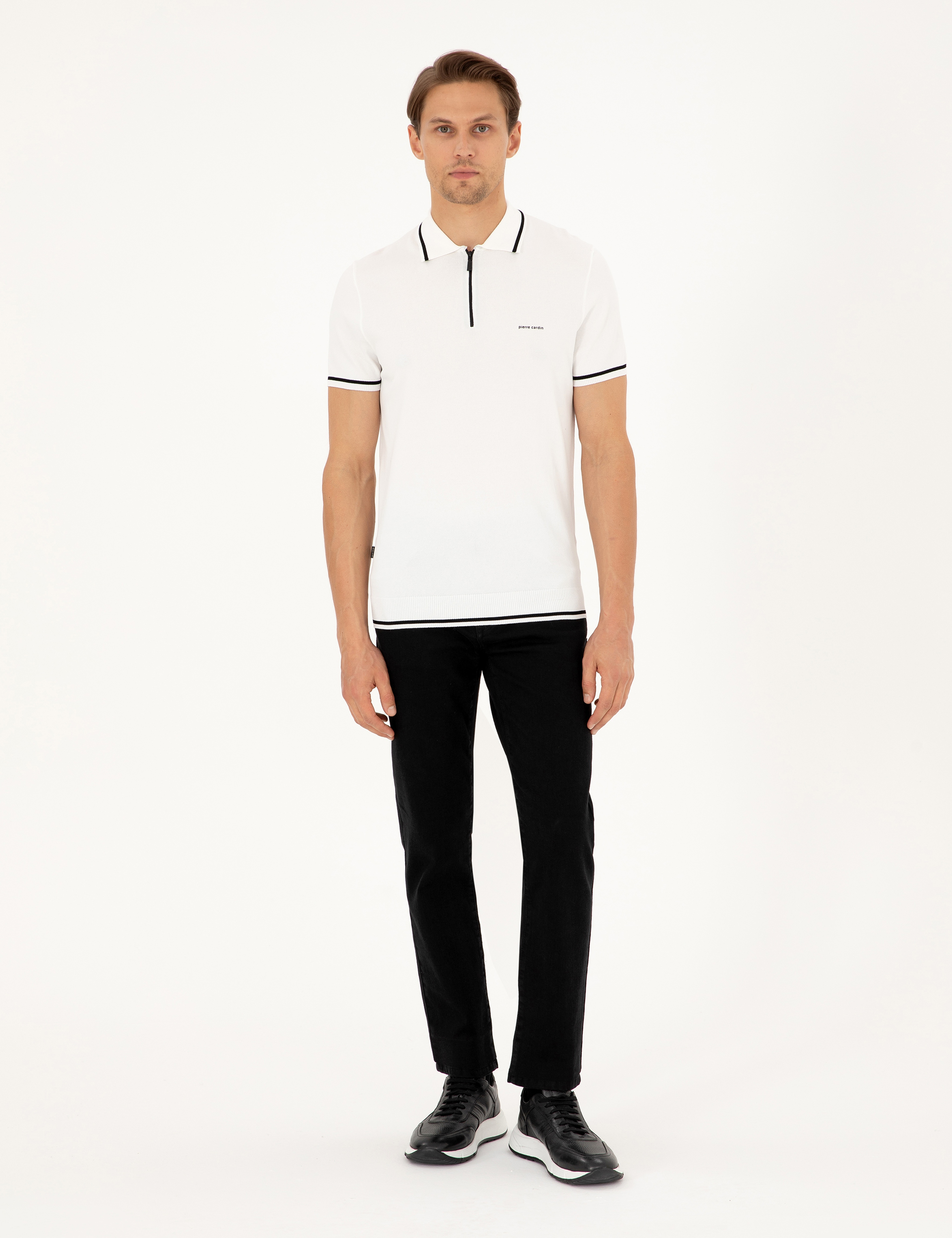 Siyah Straight Fit Jean Pantolon - Image 1