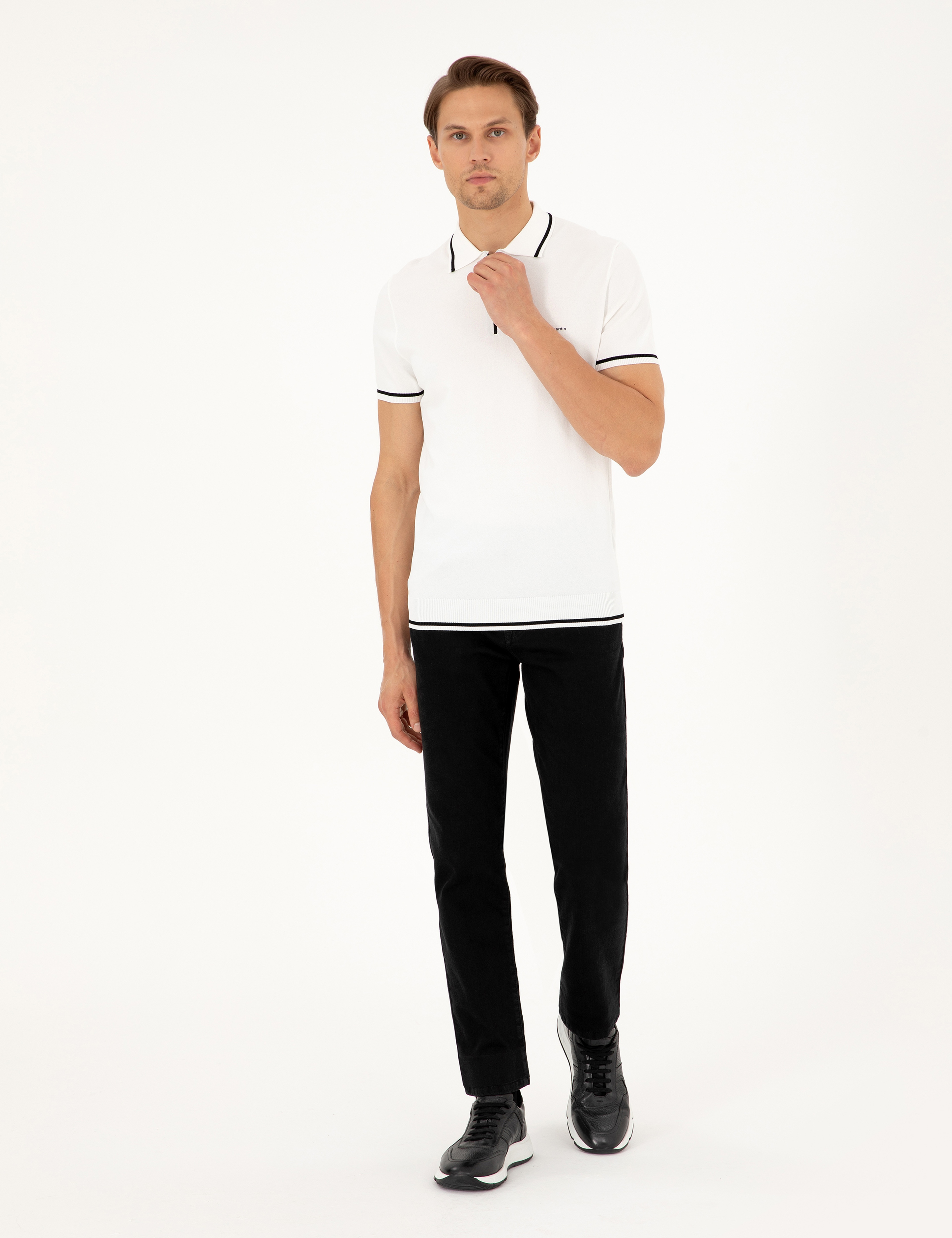 Siyah Straight Fit Jean Pantolon - Image 3