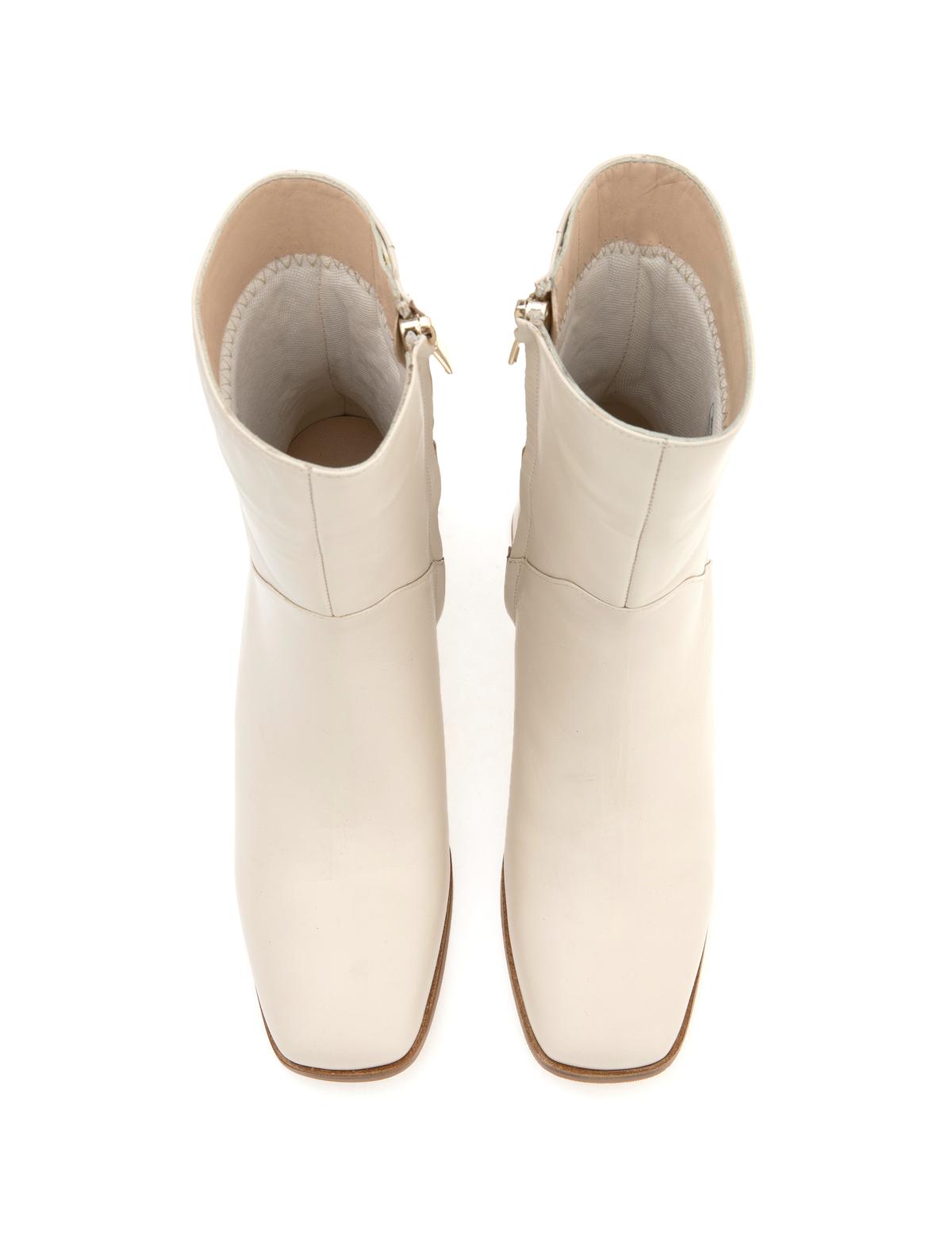 Beyaz Topuklu Çizme - 50295942003