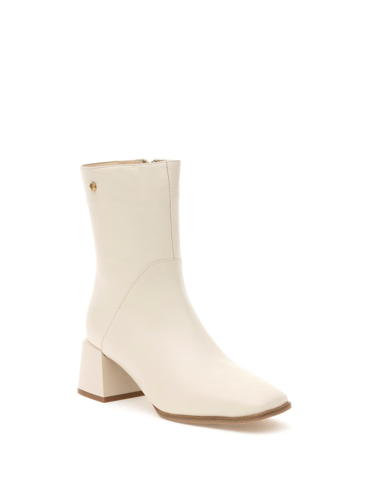 Beyaz Topuklu Çizme - 50295942003