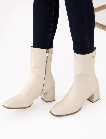 Beyaz Topuklu Çizme - 50295942003