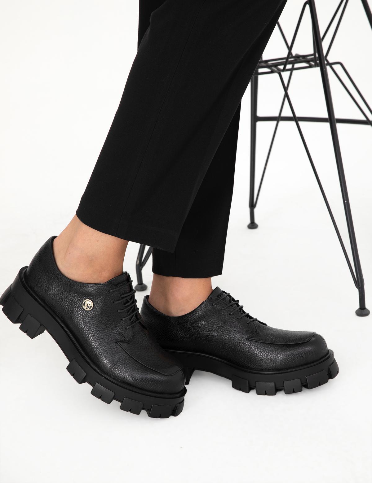 Siyah Deri Casual Ayakkabı - 50296421001