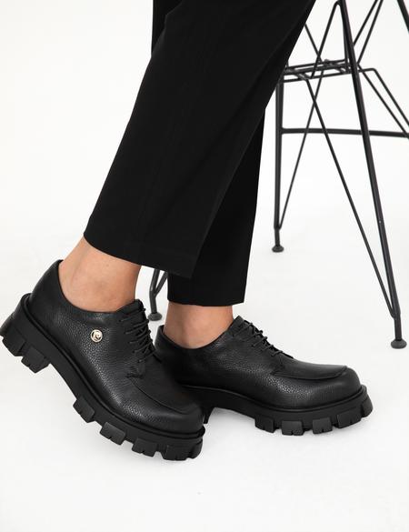 Siyah Deri Casual Ayakkabı - 50296421001