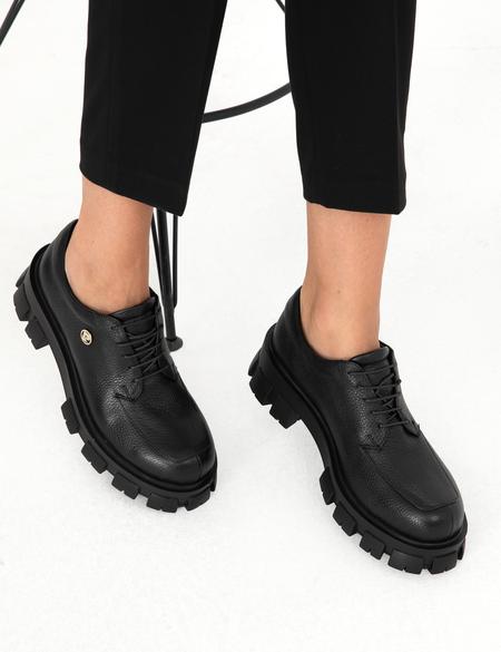 Siyah Deri Casual Ayakkabı - 50296421001