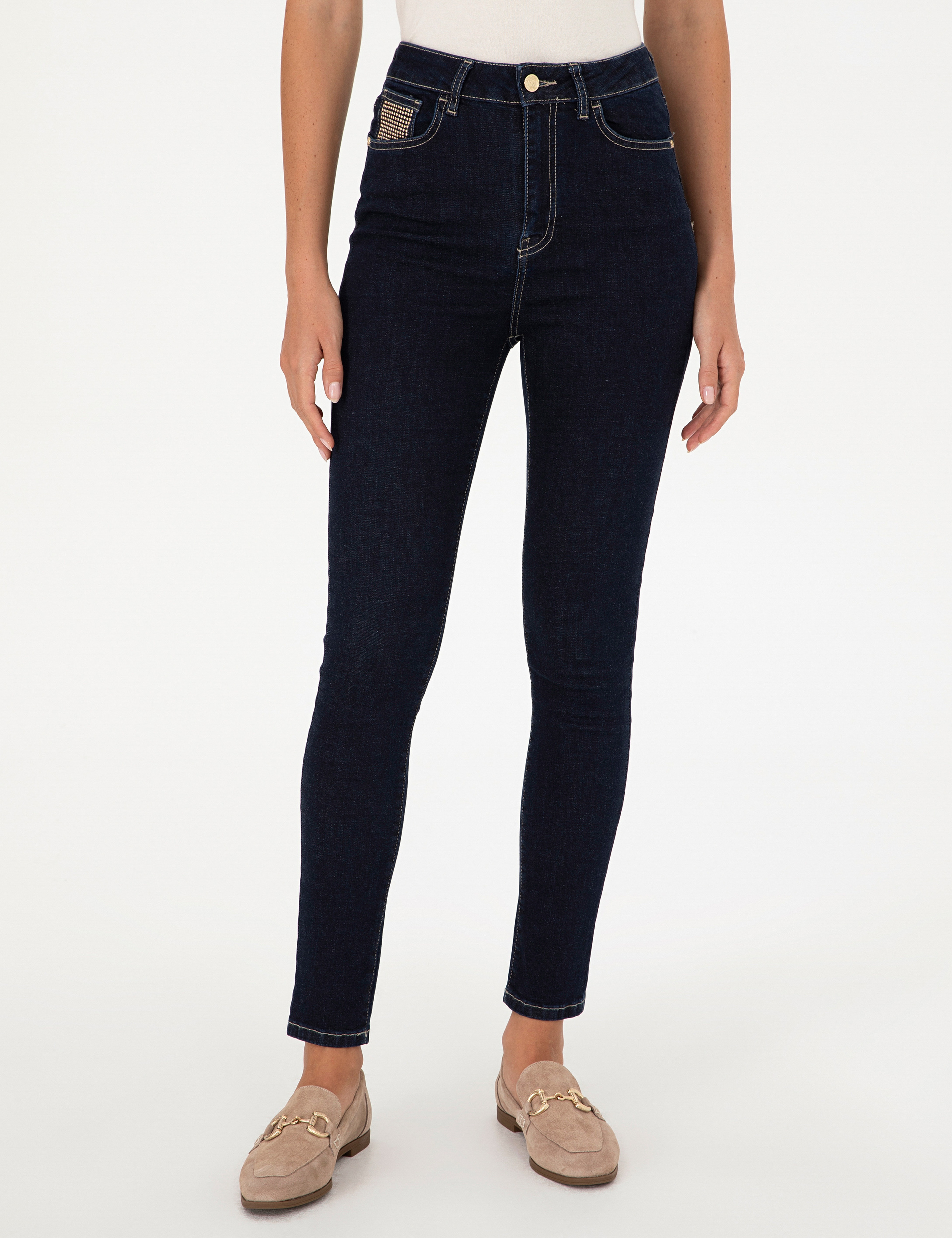 Koyu İndigo Skinny Fit Jean Pantolon - Image 2