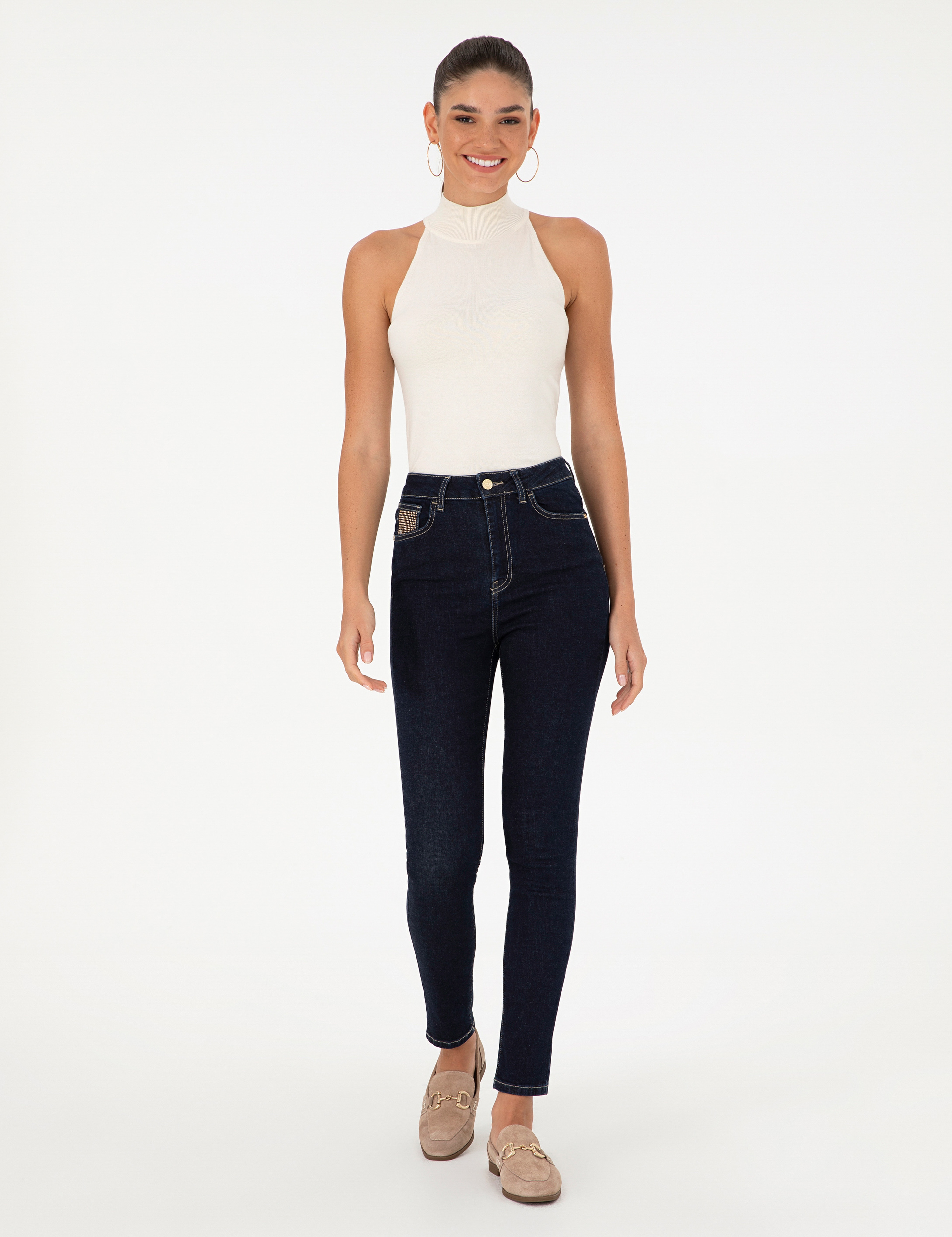 Koyu İndigo Skinny Fit Jean Pantolon - Image 1