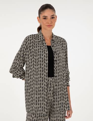 Siyah Comfort Fit Uzun Kollu Gömlek