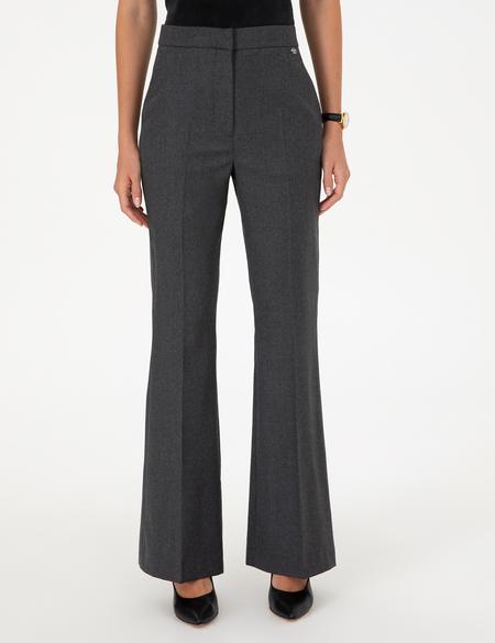 Antrasit Flare Fit Yün Kumaş Pantolon - 50294190007