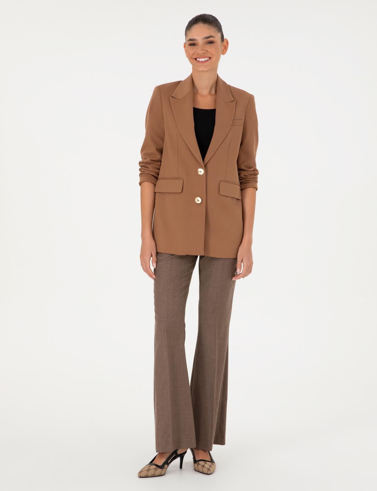 Vizon Flare Fit Yün Kumaş Pantolon