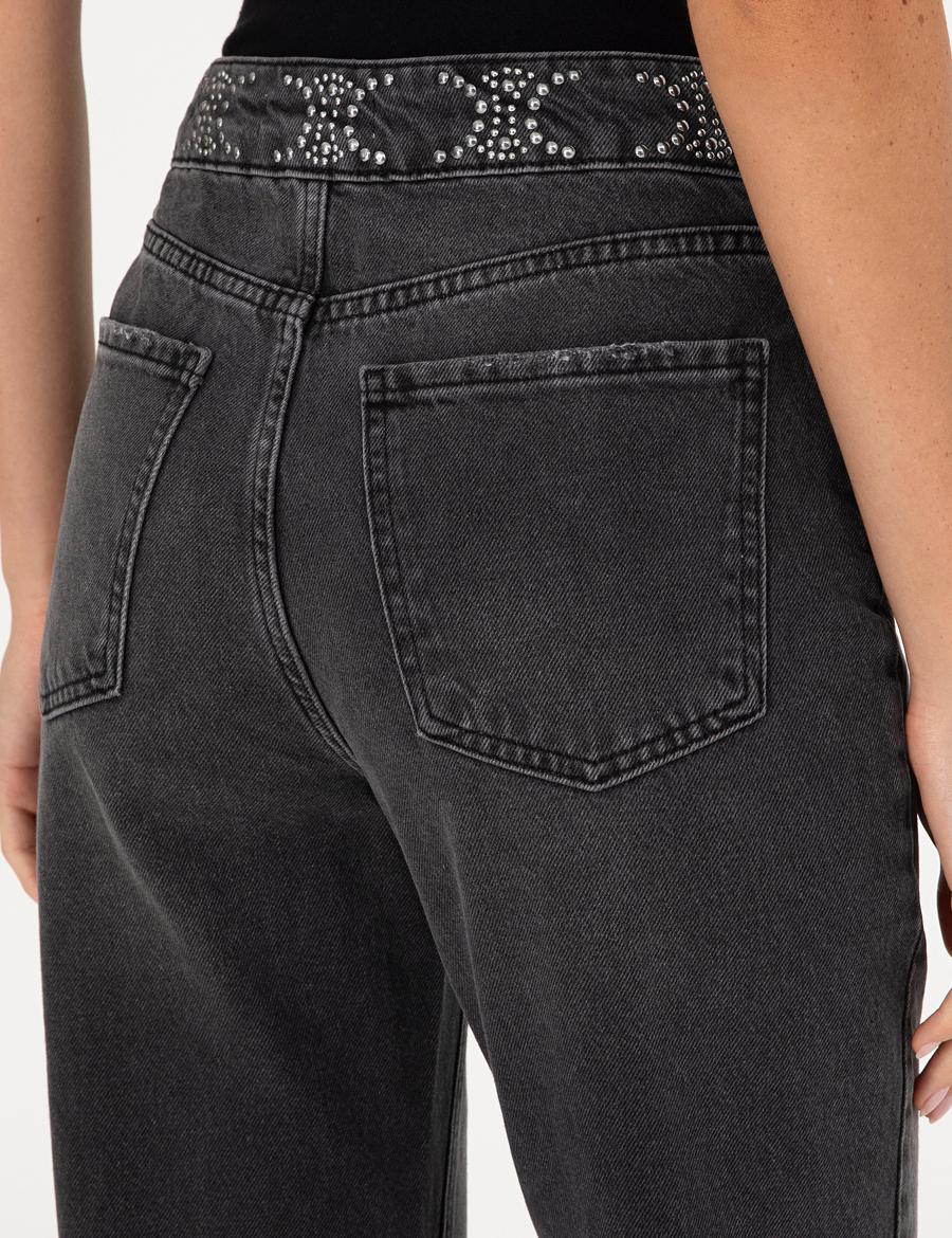 Antrasit Straight Fit Jean Pantolon