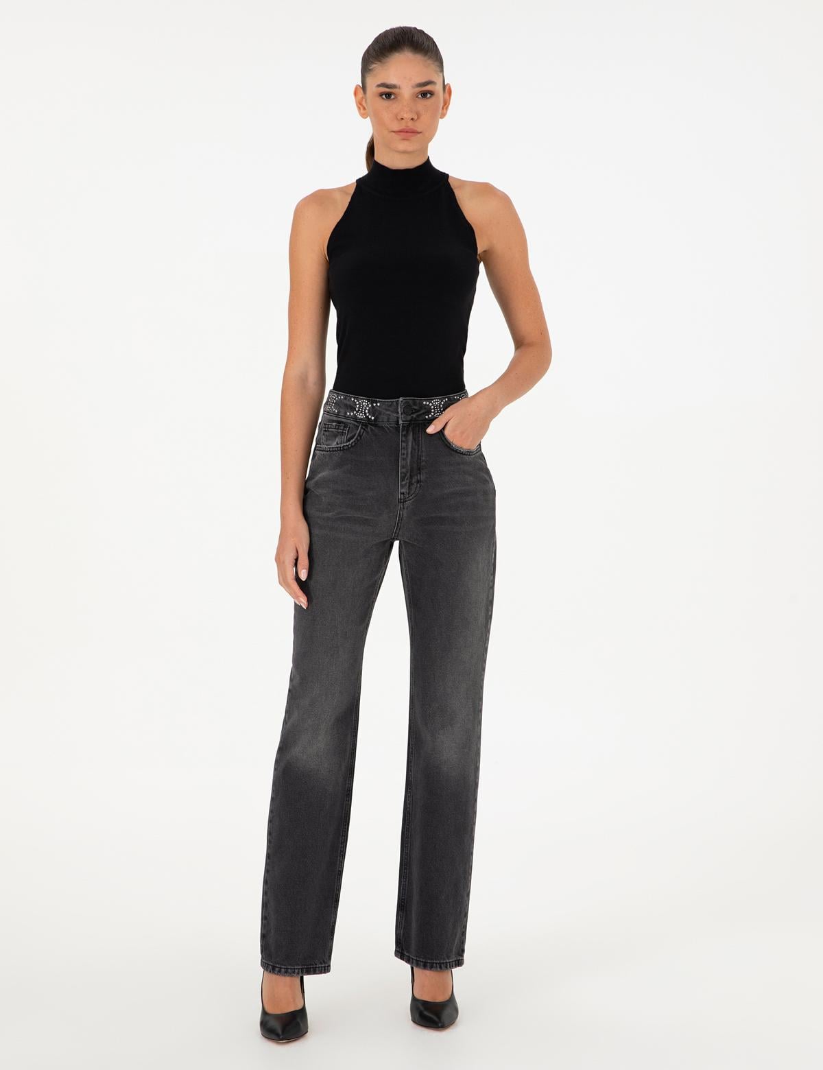 Antrasit Straight Fit Jean Pantolon - 50291373013