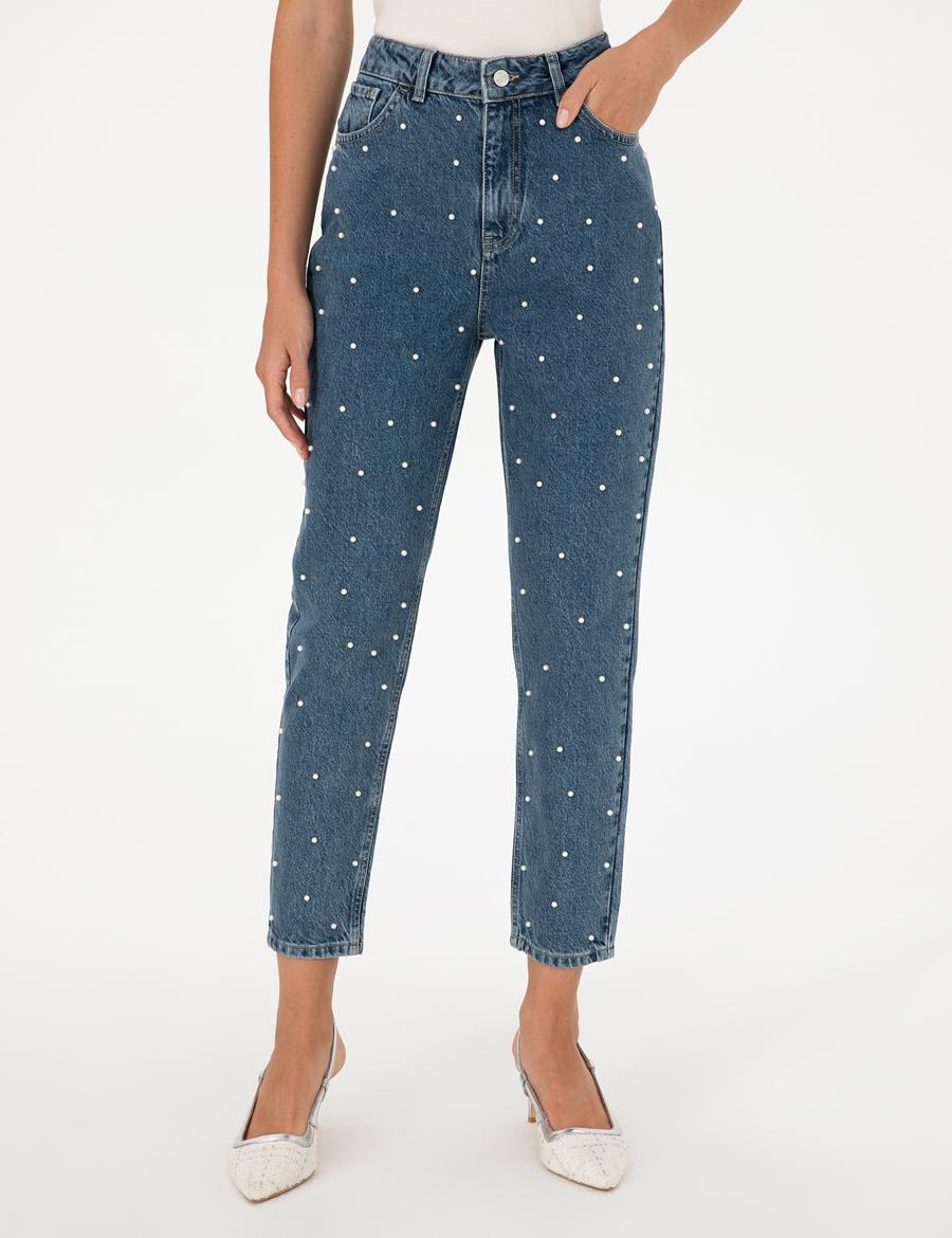 İndigo Jean Pantolon