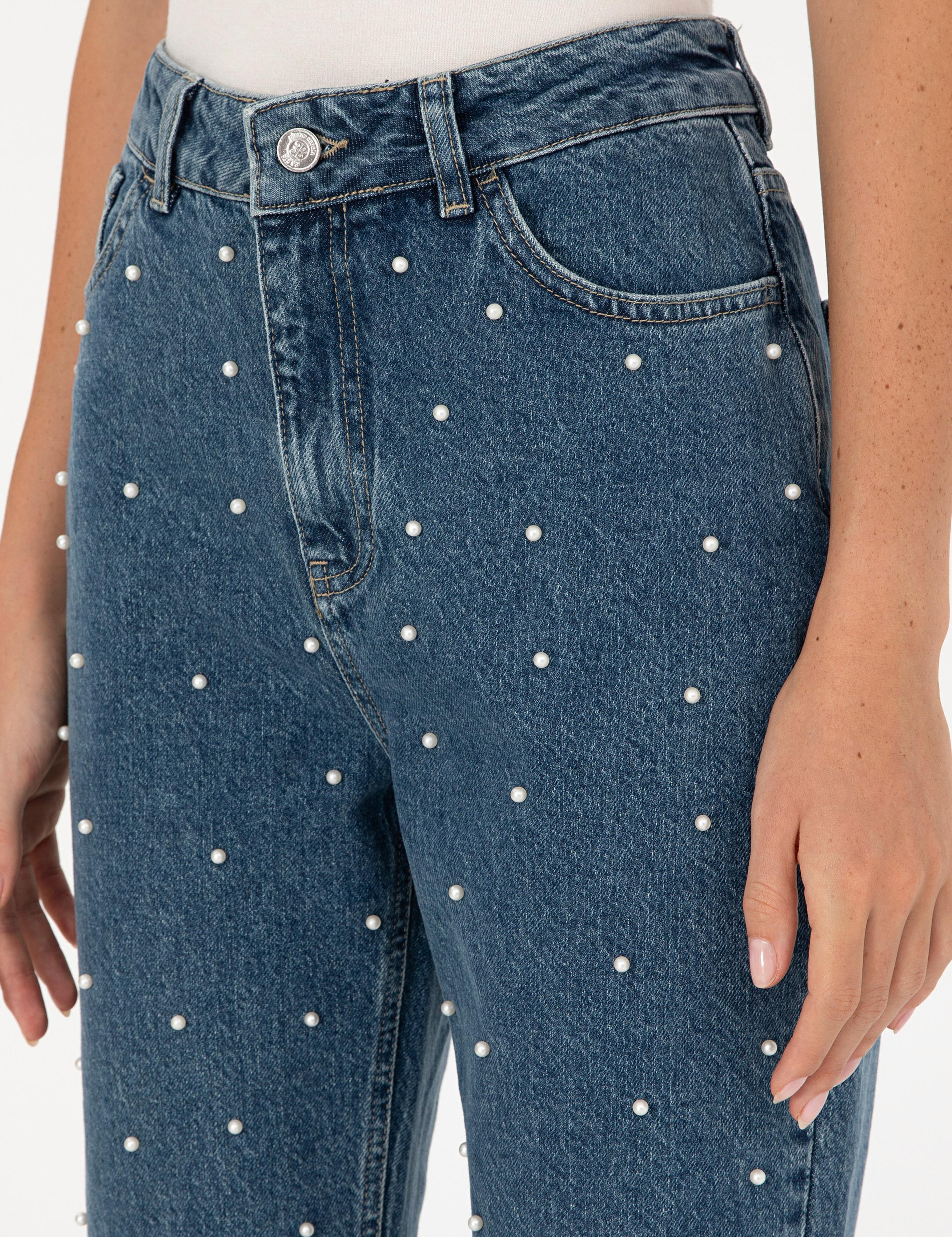 İndigo Jean Pantolon