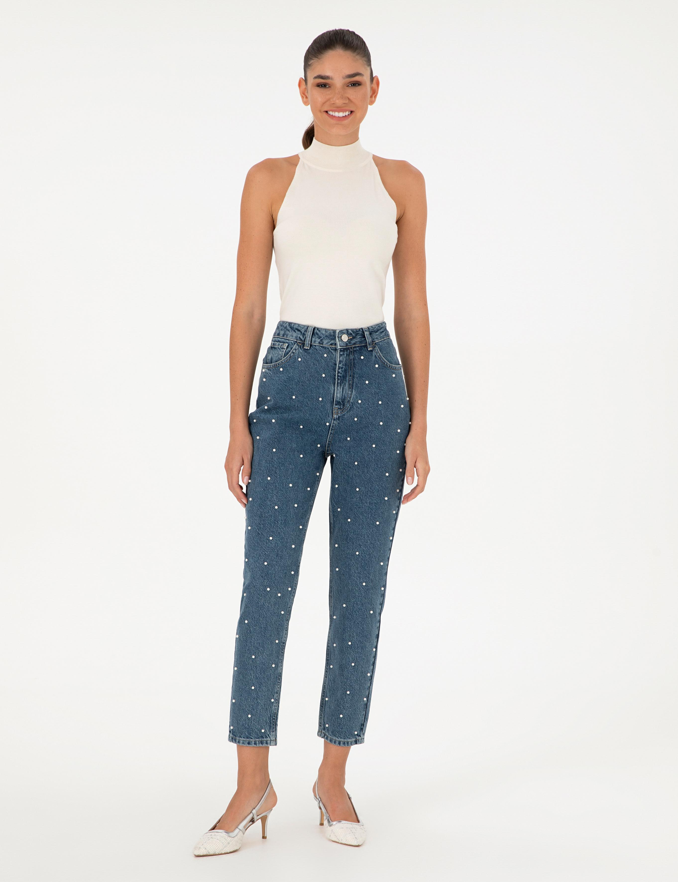 İndigo Jean Pantolon