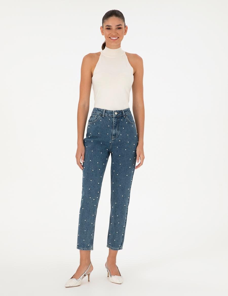 İndigo Jean Pantolon