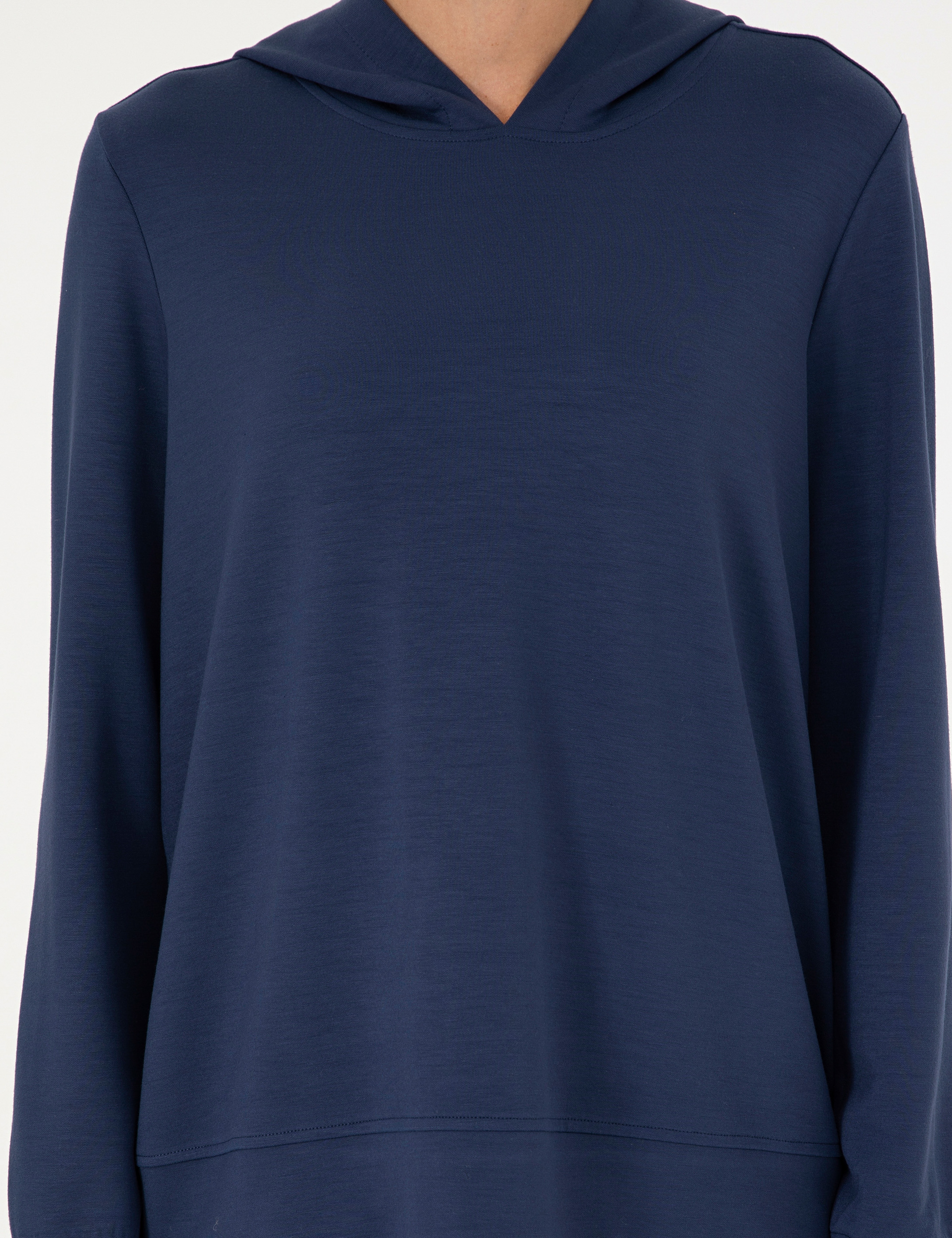Lacivert Oversize Modal Kumaş Sweatshirt - Image 6
