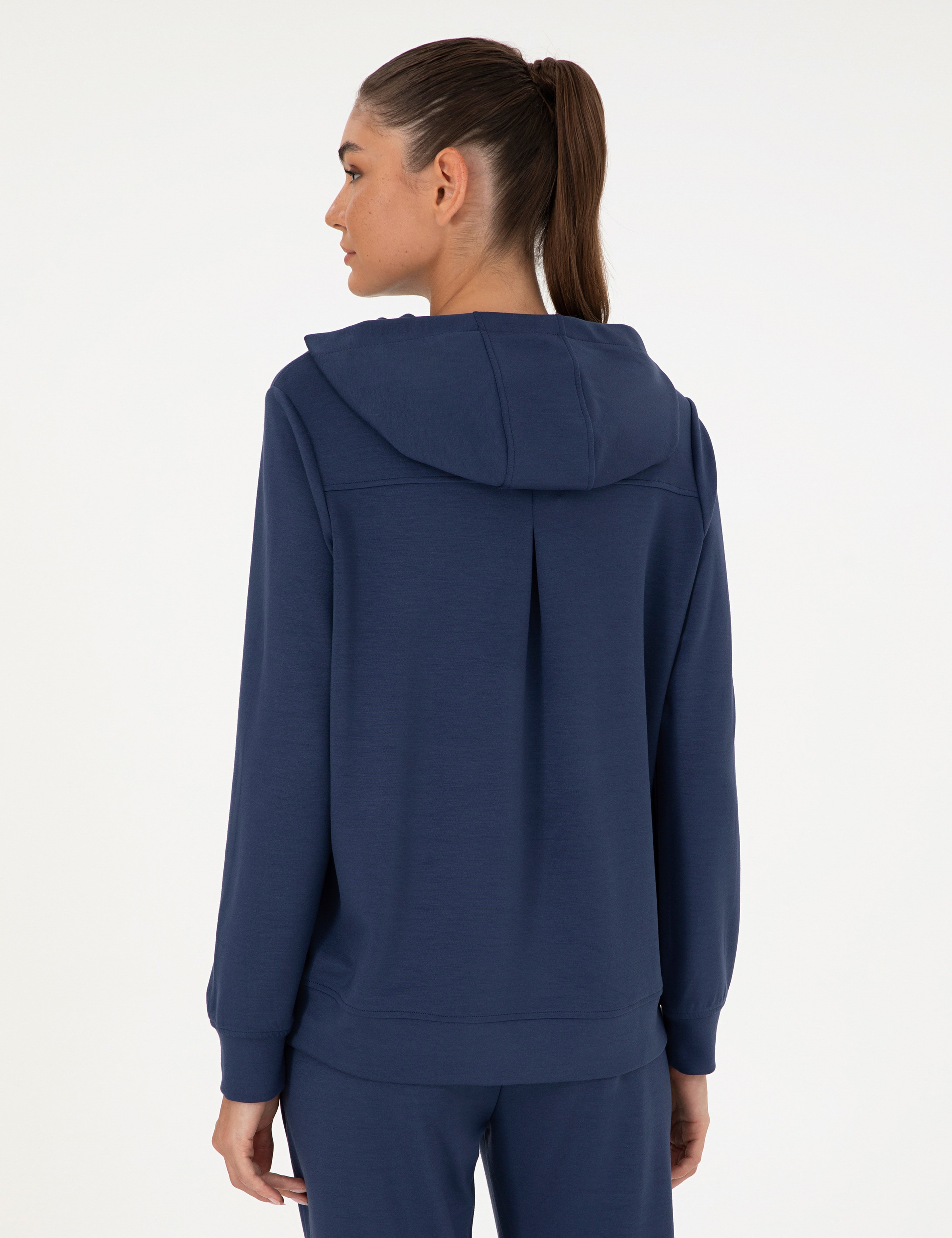 Lacivert Oversize Modal Kumaş Sweatshirt