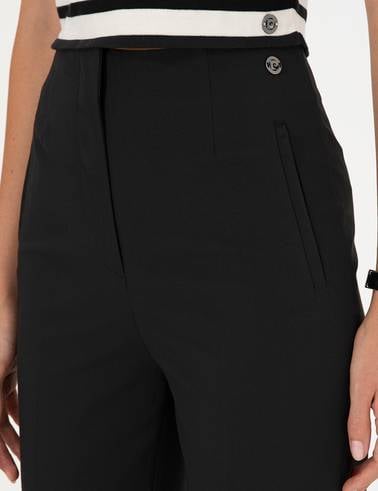 Siyah Carrot Fit Kumaş Pantolon