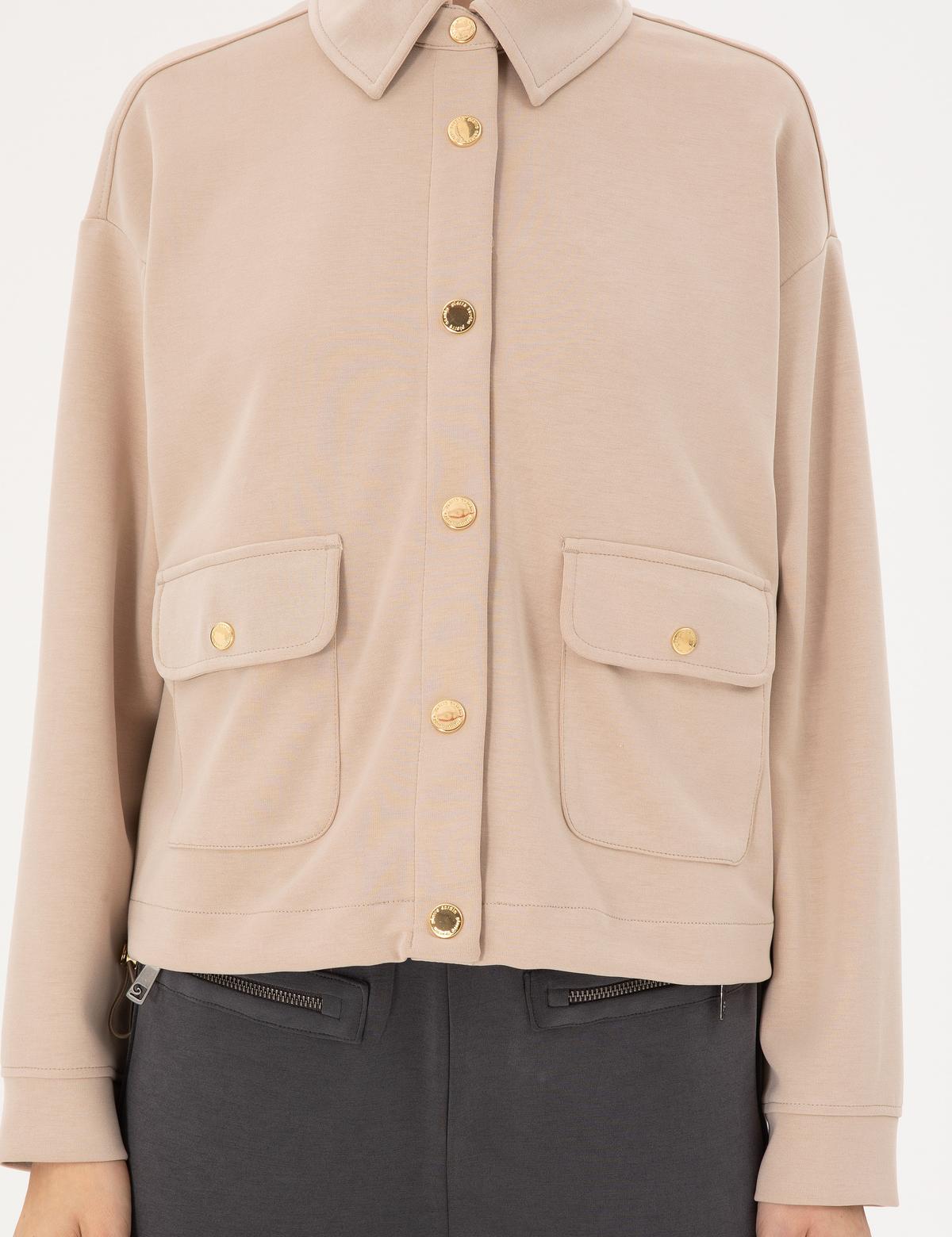 Bej Comfort Fit Modal Kumaş Örme Hırka - 50283321020